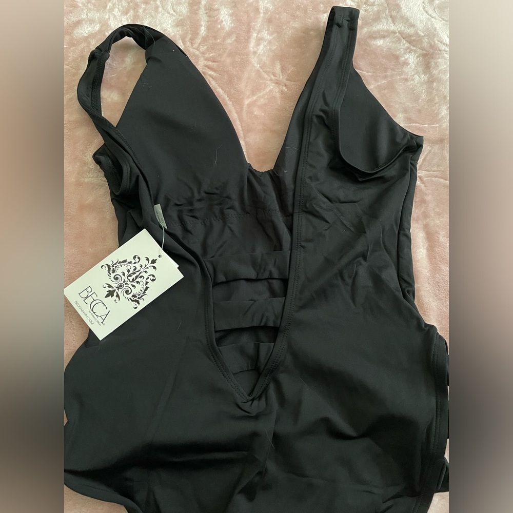 BECCA Prism High Leg One Piece Swimsuit-Scoop Neck, Open Back Design - Picture 4 of 9